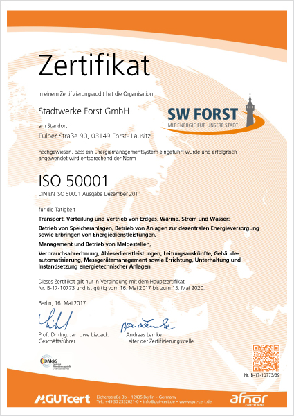 SWF-News-Zertifikat-ISO-50001